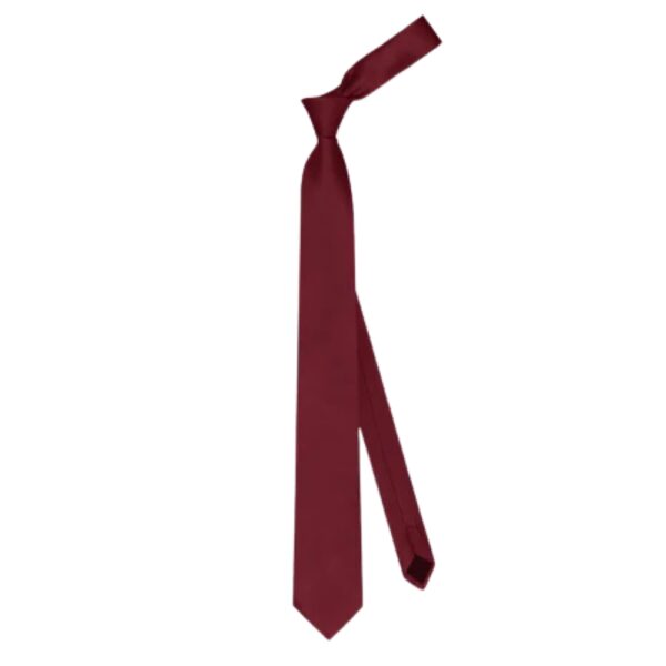 BT Grosgrain Solid Burgundy Tie - Image 3